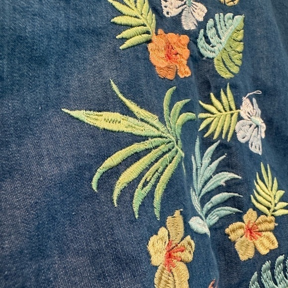 Vintage Blair Cotton Blend Boxy Embroidered Pullover Top / Medium - Picture 3 of 8